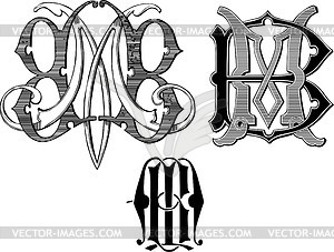 Monograms BM - vector clipart