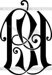 Monogram BY - vector clipart