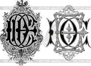 Monogram CDE - vector clipart