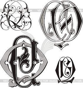 Monogram CQ - vector clipart