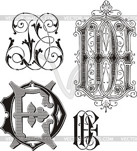 Monogram DE - vector clipart