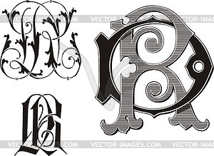 Monogram DR - vector image