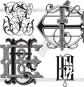 Monogram EF - vector clipart