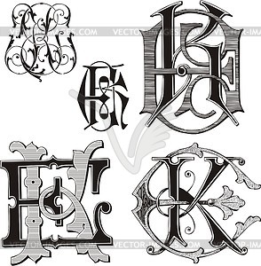 Monogram EK - vector clipart