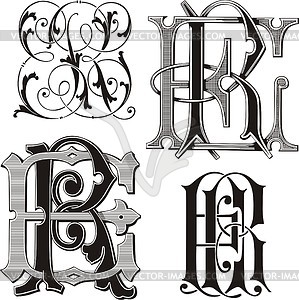 Monogram ER - vector clipart