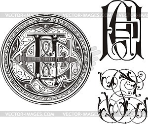 Monogram FE - vector clipart