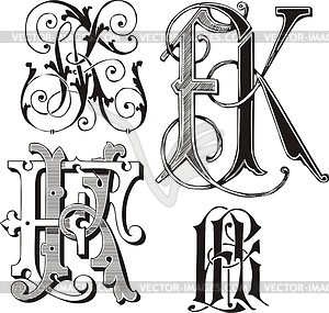 Monogram FK - vector clipart