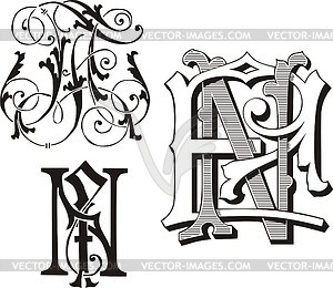 Monogram FN - vector image