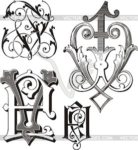 Monogram FV - vector clipart