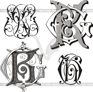 Monogram GK - vector clipart