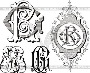 Monogram GR - vector clipart