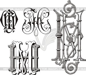 Monogram HM - vector clipart