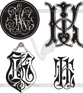 Monogram JK - vector clipart