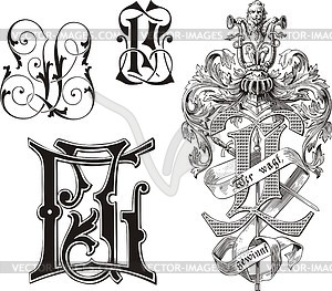 Monogram JL - vector clipart