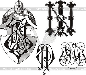 Monogram JN - vector clipart