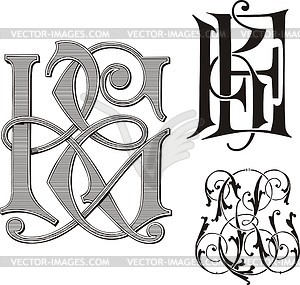 Monogram KE - vector clipart