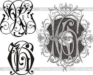 Monogram KG - vector clipart