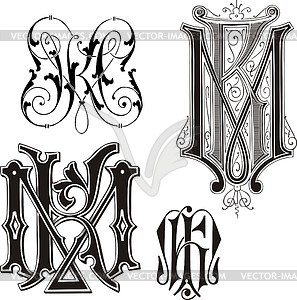 Monogram KM - vector clipart