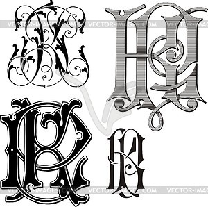 Monogram KP - vector clipart