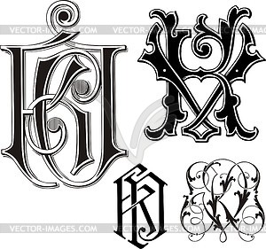 Monogram KV - vector clipart