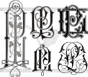 Monogram LP - vector clipart