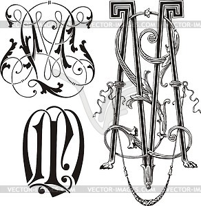 Monogram ML - vector clipart