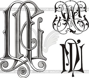 Monogram NL - vector clipart