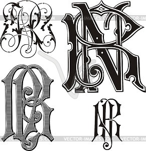 Monogram NR - vector clipart