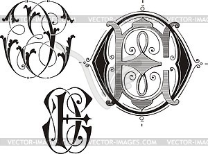 Monogram OE - vector clipart