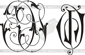 Monogram OJ - vector clipart