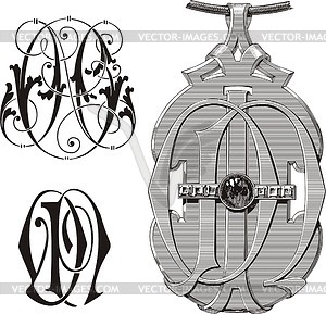 Monogram ON - vector clipart