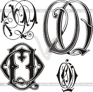 Monogram OQ - vector clipart