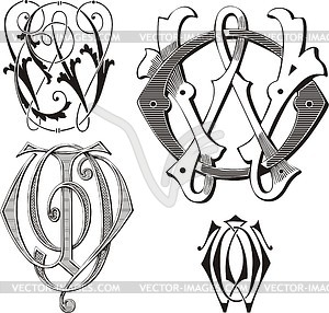 Monogram OW - vector clipart