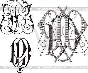 Monogram PD - vector clipart