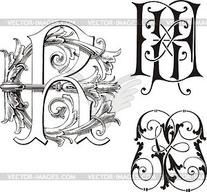 Monogram RE - vector clipart