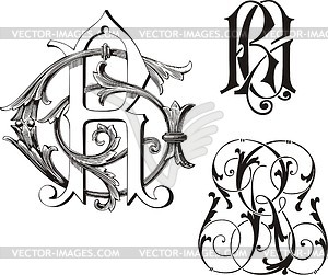 Monogram RG - vector clipart