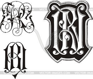 Monogram RN - vector clipart