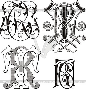 Monogram RT - vector clipart