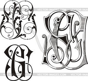 Monogram SC - vector clipart