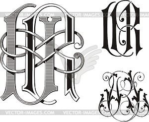 Monogram UR - vector clipart