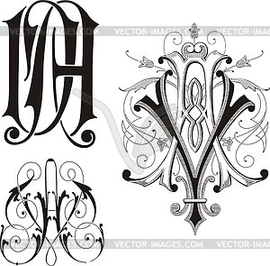 Monogram VA - vector clipart
