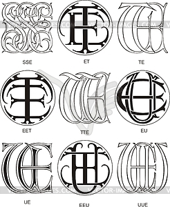 Вензели ESS - EU - векторный клипарт