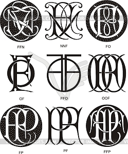 Monograms FNF - FP - vector clipart