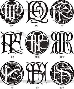 Monograms FPP - FS - vector clipart