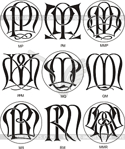 Monogram PM - vector clipart