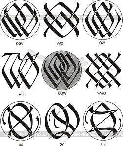 Monograms OVO - OZ - vector clipart