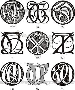 Monograms TWW - UV - vector clipart