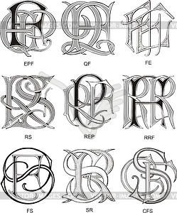 Monograms EPF - CFS - vector clipart