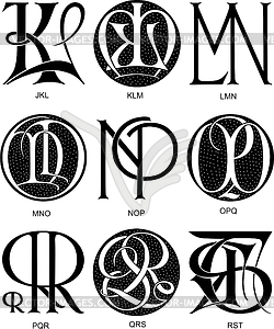 Monograms JKL - RST - vector clipart