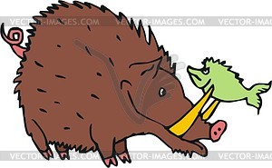 Boar cartoon - vector image